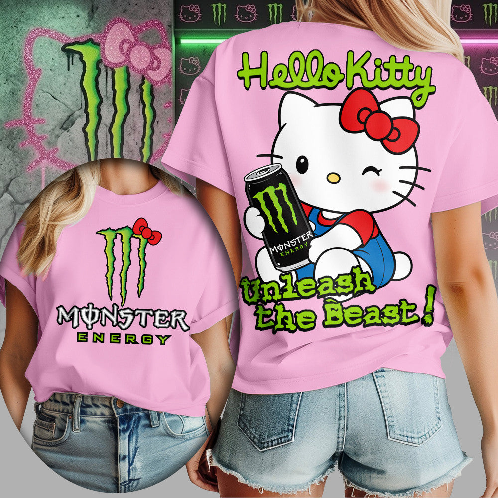 Premium Hello Kitty x Monster Energy Women Shirt TD