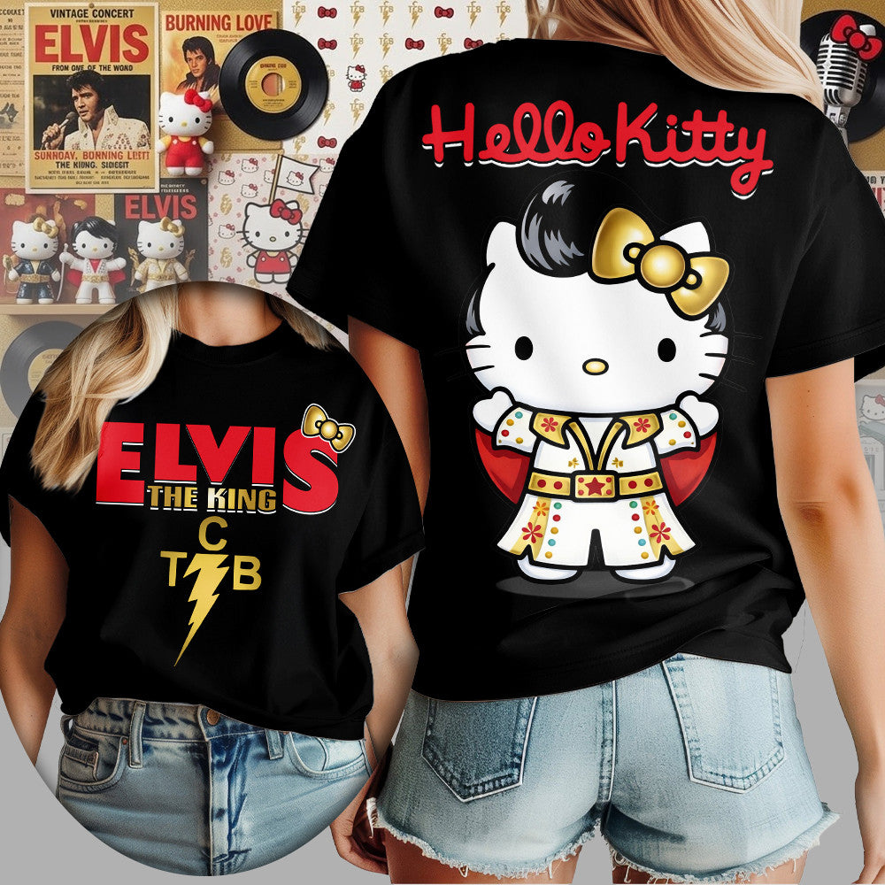 Premium Hello Kitty x Elvis Presley Women Shirt TD