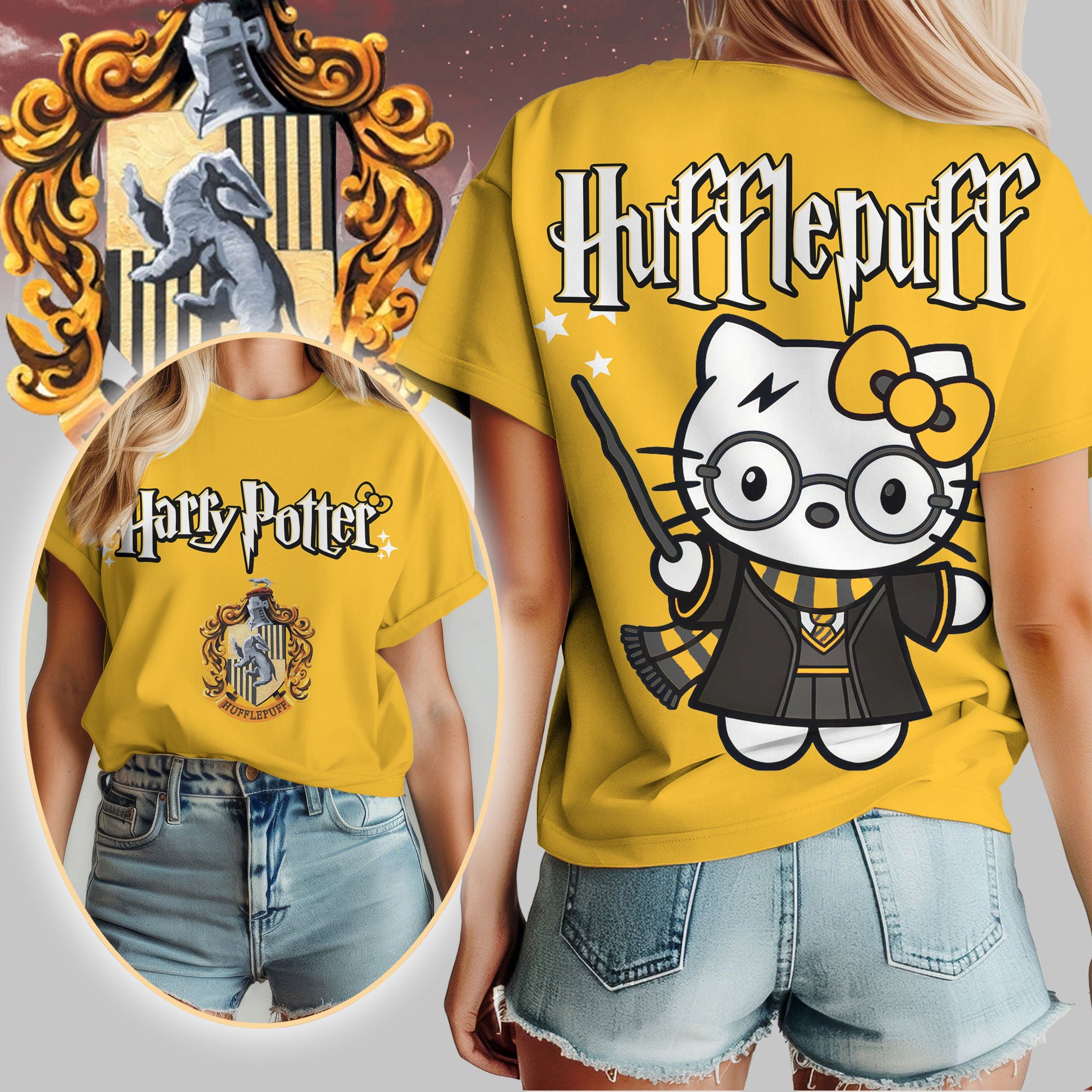 Premium Hello Kitty x Harry Potter Women Shirt TD