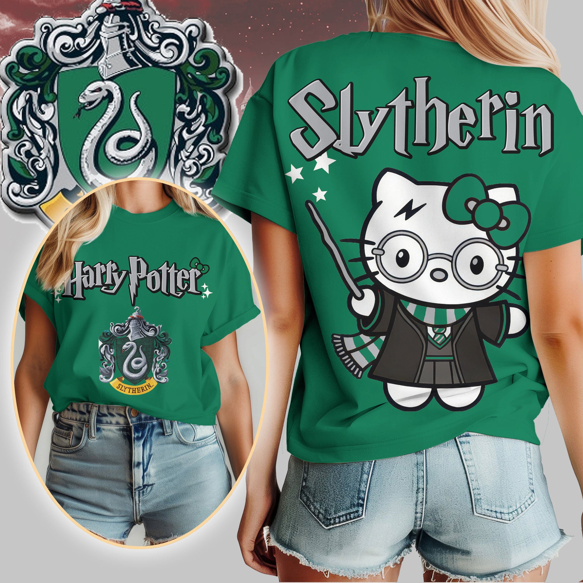 Premium Hello Kitty x Harry Potter Women Shirt TD
