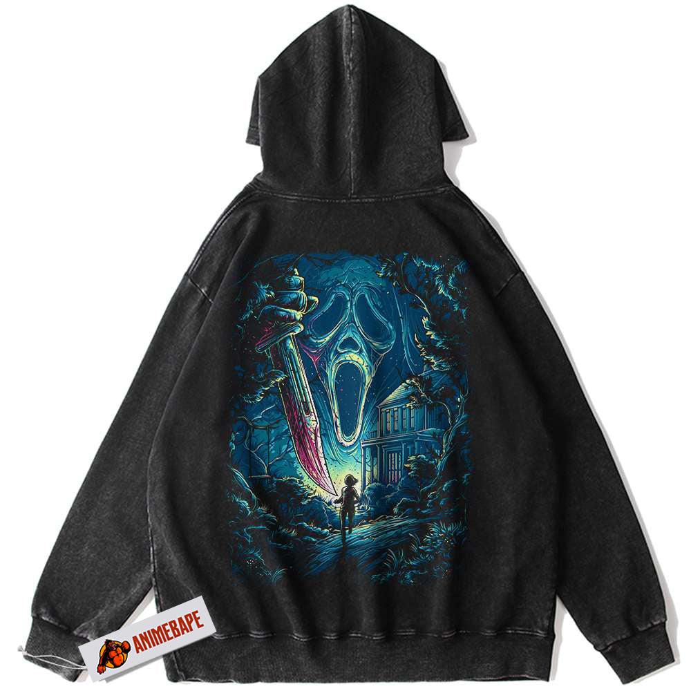 Scream Ghostface Hoodie, Vintage Halloween Horror Hoodie for Men